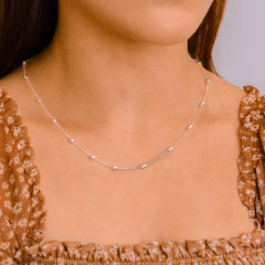 Corrente Prata com Bolinhas Ovais 5MM na internet