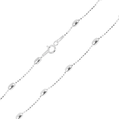 Corrente Prata com Bolinhas Ovais 5MM