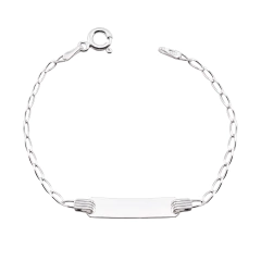 Pulseira Prata Infantil Plaquinha 14cm - comprar online