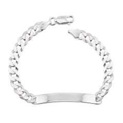 Pulseira Prata Grumet 6,5mm com Plaquinha - Via Vizzon