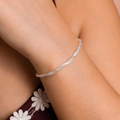 Pulseira Prata Entrelaçada com Fio Bolinhas na internet