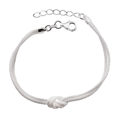 Pulseira Prata Corda Nó 2 fios - comprar online