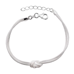 Pulseira Prata Corda Nó 2 fios - comprar online