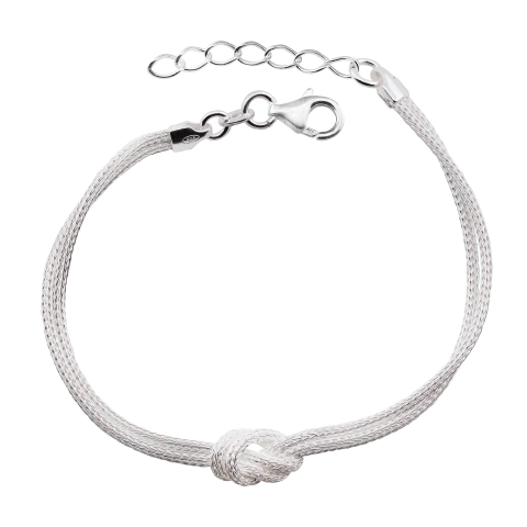 Pulseira Prata Corda Nó 2 fios - comprar online