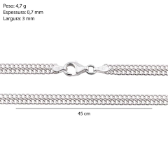 Corrente Prata Esteira Ottino 3mm - loja online