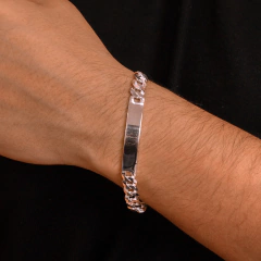 Pulseira Prata Grumet Placa 8,5mm - comprar online