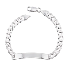 Pulseira Prata Grumet Placa 8,5mm na internet