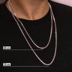 Corrente Prata Piastrine 3,2mm