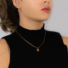 Outlet Pingente Cristal Dourado Folheado - comprar online