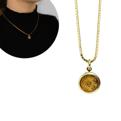 Outlet Pingente Cristal Dourado Folheado - Via Vizzon