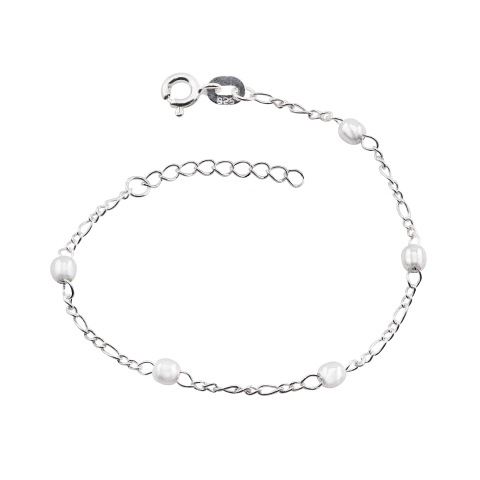 Pulseira Prata Infantil Bolinha 3,5mm + Extensor - comprar online