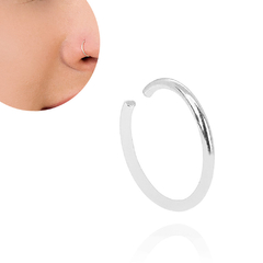 Piercing de Nariz Prata Redondo 8mm - Via Vizzon