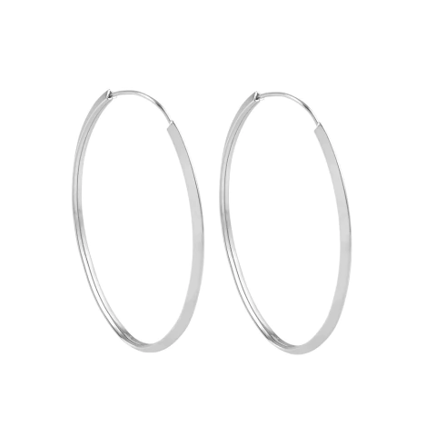 Argola Prata Redonda 3x3cm Fio Triangular