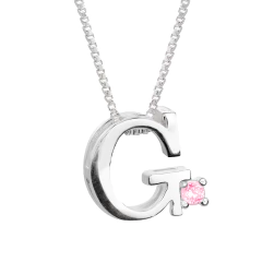 Colar Prat V12 Letra com Zircônia Rosa 1x1cm na internet