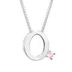 Colar Prat V12 Letra com Zircônia Rosa 1x1cm - loja online