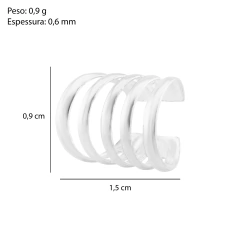 Piercing Prata Fake Elo 5 Fios na internet