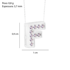 Pingente Prata Letra 1cm Zircônias Cristal - comprar online