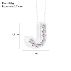 Pingente Prata Letra 1cm Zircônias Cristal - comprar online