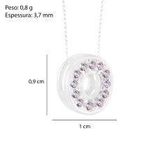 Pingente Prata Letra 1cm Zircônias Cristal - loja online