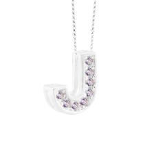 Pingente Prata Letra 1cm Zircônias Cristal - Via Vizzon