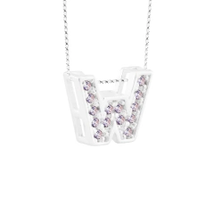 Pingente Prata Letra 1cm Zircônias Cristal