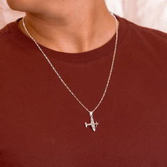 Pingente Prata Envelhecida Avião na internet