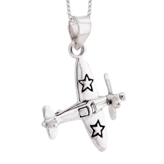 Pingente Prata Envelhecida Avião - Via Vizzon