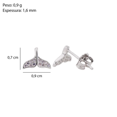 Brinco Prata c/ Ródio Cauda de Sereia Cravejada c/ Zircônia na internet