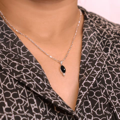 Pingente Prata Pedra Natural Navete na internet