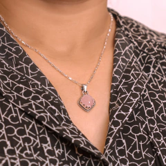 Pingente Prata Envelhecido Quadrado Pedra Natural na internet