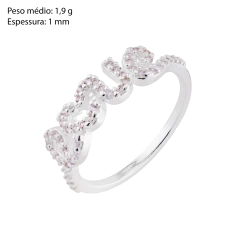 Anel Prata Love Zircônia na internet