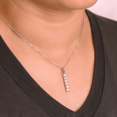 Pingente Prata Palito Cravejado c/ Ródio - loja online