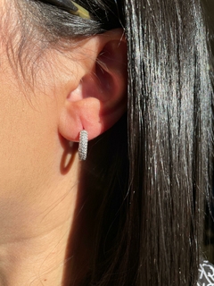 Argola Prata Ródio 15mm Click Zirconia - Via Vizzon
