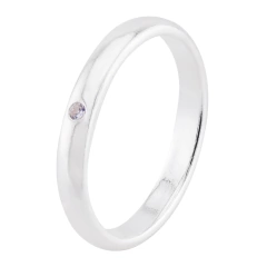 Aliança Prata 2,5mm c/ Zircônia - comprar online