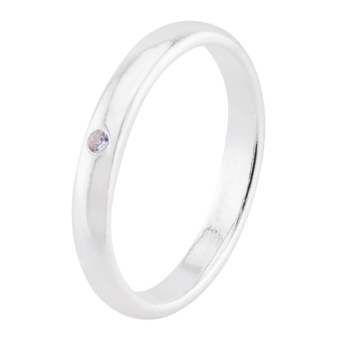 Aliança Prata 2,5mm c/ Zircônia - comprar online