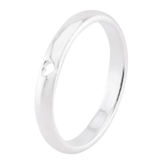 Aliança Prata 2,5mm Coração Vazado - comprar online