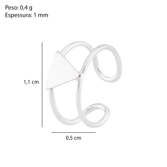 Piercing Prata Fake Triângulo na internet