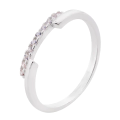 Anel Prata Fio Liso Detalhe com Zircônia - comprar online