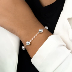 Pulseira Prata Bolinha 9,5mm 20cm na internet