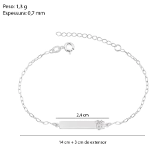 Pulseira Prata Infantil Plaquinha Minnie - Via Vizzon