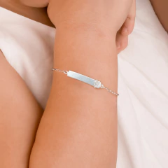 Pulseira Prata Infantil Plaquinha Minnie na internet