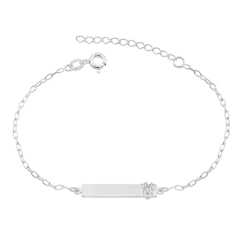 Pulseira Prata Infantil Plaquinha Minnie - comprar online