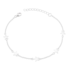 Pulseira Prata 5 Estrelas Alternadas - comprar online