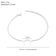 Pulseira Prata Meia Lua - Via Vizzon