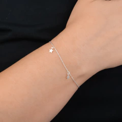 Pulseira Prata 2 Estrelas Lisas na internet