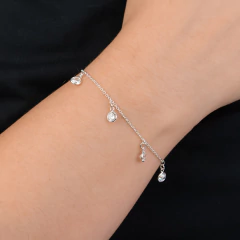 Pulseira Prata Pontos de Luz Cristal na internet