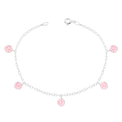 Pulseira Prata Zircônias Rosa - comprar online