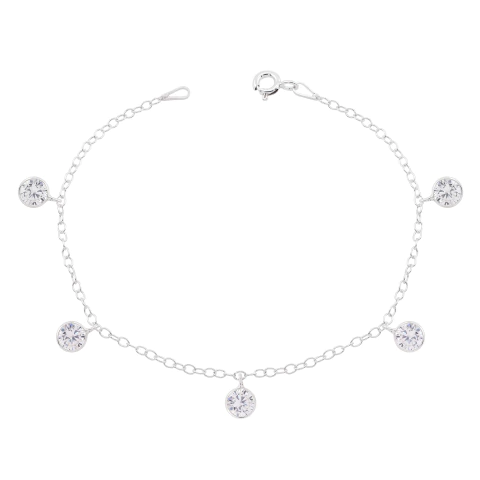 Pulseira Prata Zircônias Cristal - comprar online