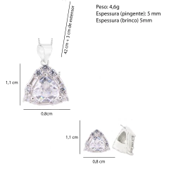 Conjunto Prat Coração Zirconia Cristal - loja online