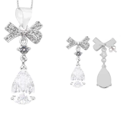 Conjunto Prat Laço e Gota Zirconia Cristal - comprar online